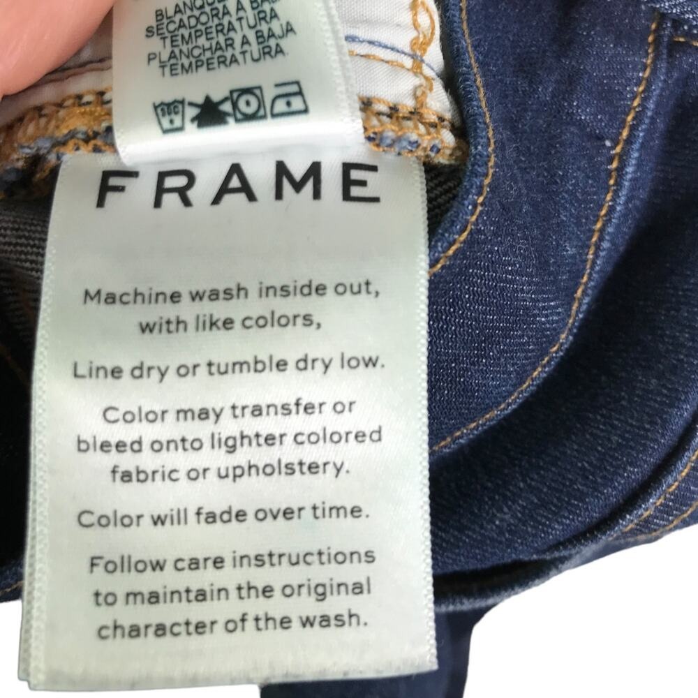 Frame Jeans Womens 28 Blue Le High Straight Denim High Rise Dark Wash Indigo - Picture 9 of 12